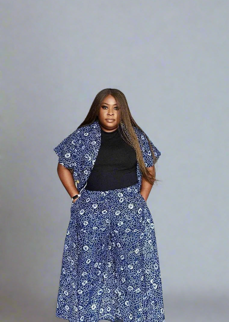 African Print Kimono with Matching Trousers Kimora Kaffi