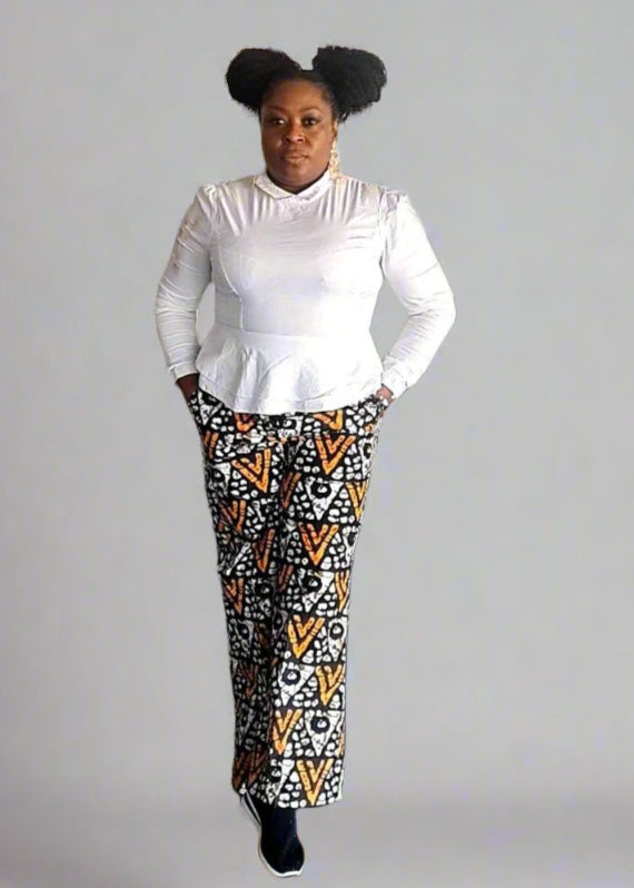 Mindy Zip and Elastic Palazzo Pant