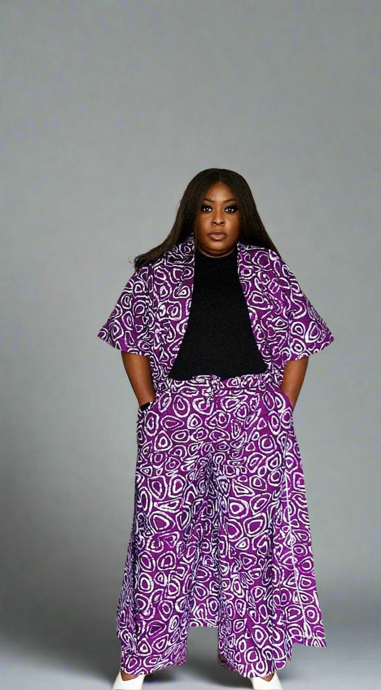 African Print Kimono with Matching Trousers Kimora Kalli