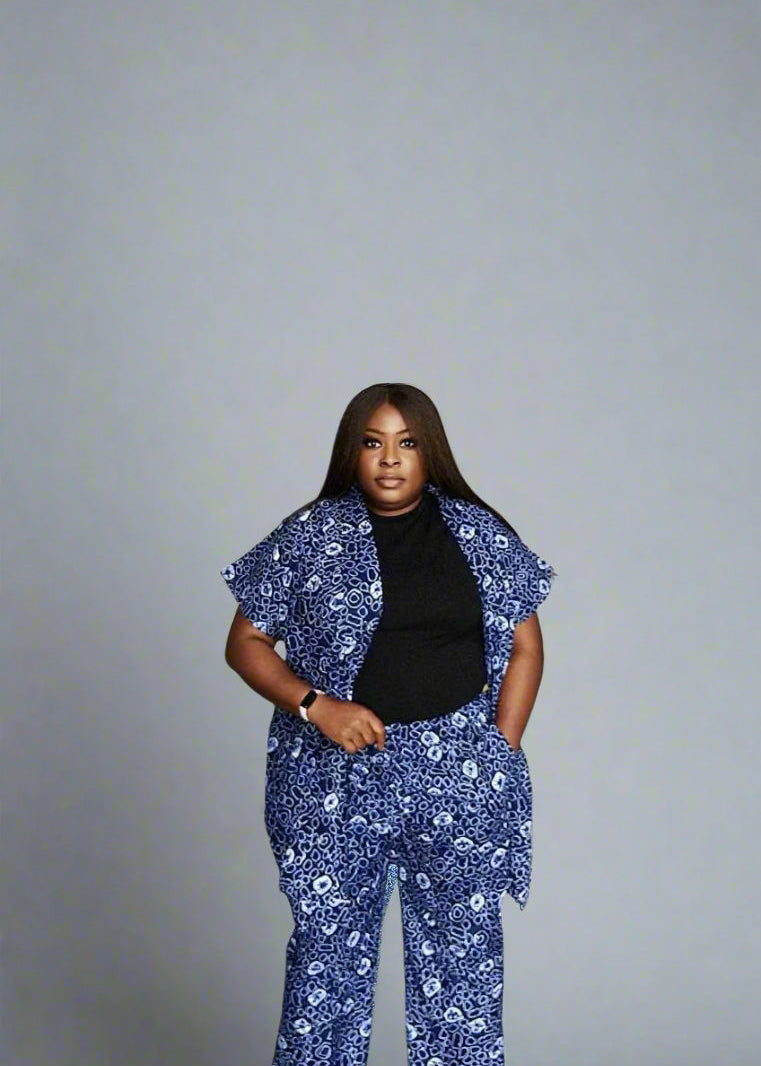 African Print Kimono with Matching Trousers Kimora Kaffi