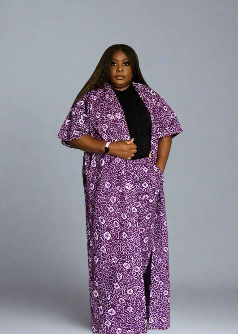 African Print Kimono with Matching Trousers Kimora Kaffi