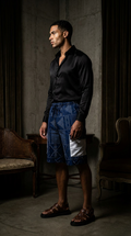 Tribal Ankara Cargo Shorts Navy