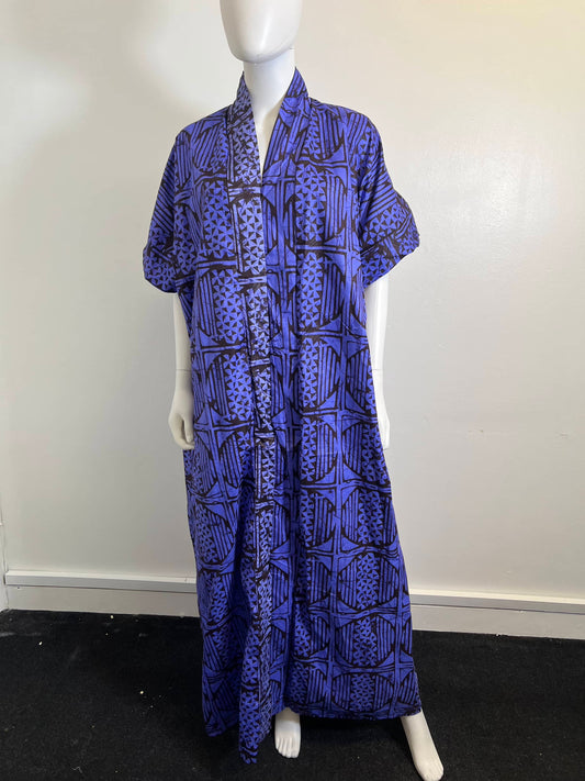 Ade Dress Blue African Print Ankara  Dress