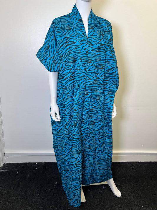 Ade Dress Blue African Print Ankara  Dress Blue Animal Print