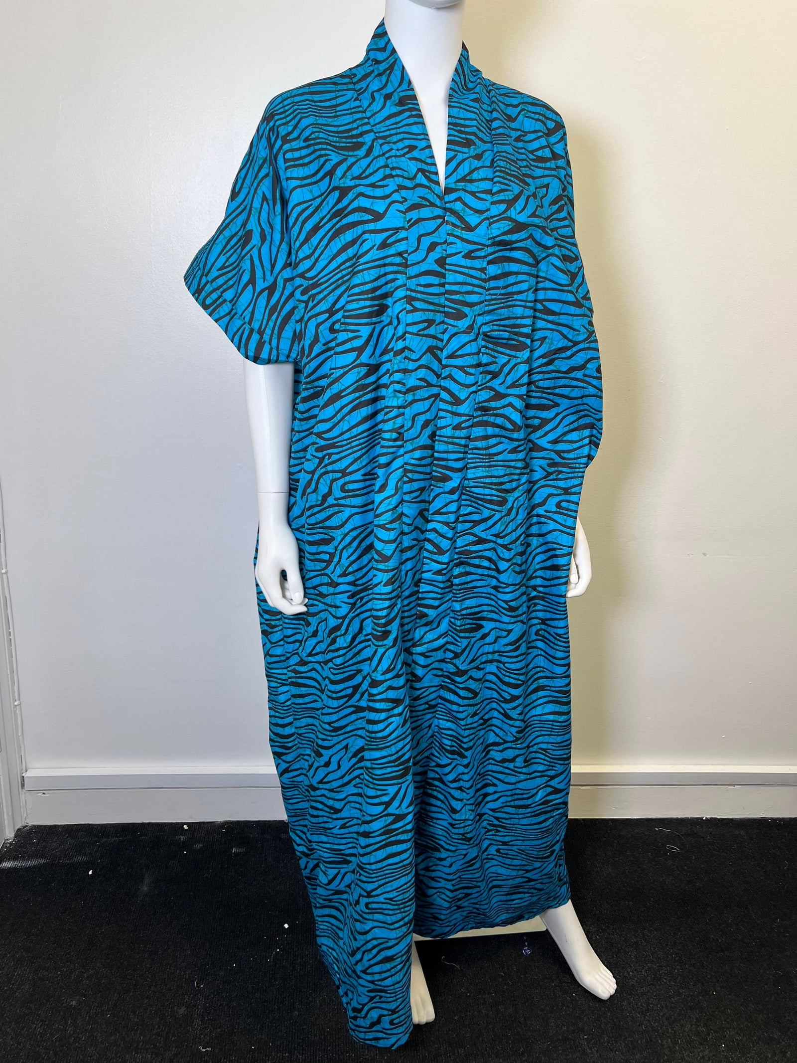 Ade Dress Blue African Print Ankara  Dress Blue Animal Print