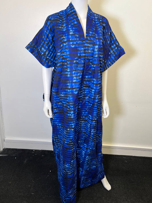 Ade Dress Blue African Print Ankara  Dress Blue Dye