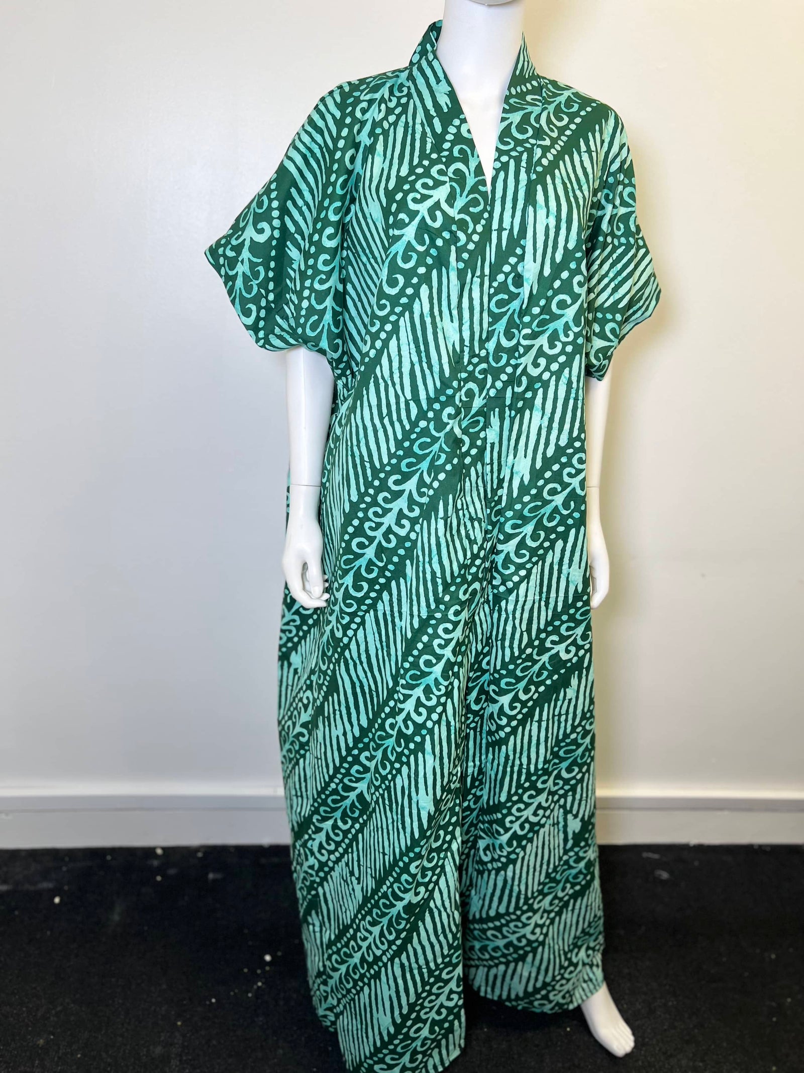Ade Dress Blue African Print Ankara  Dress Green