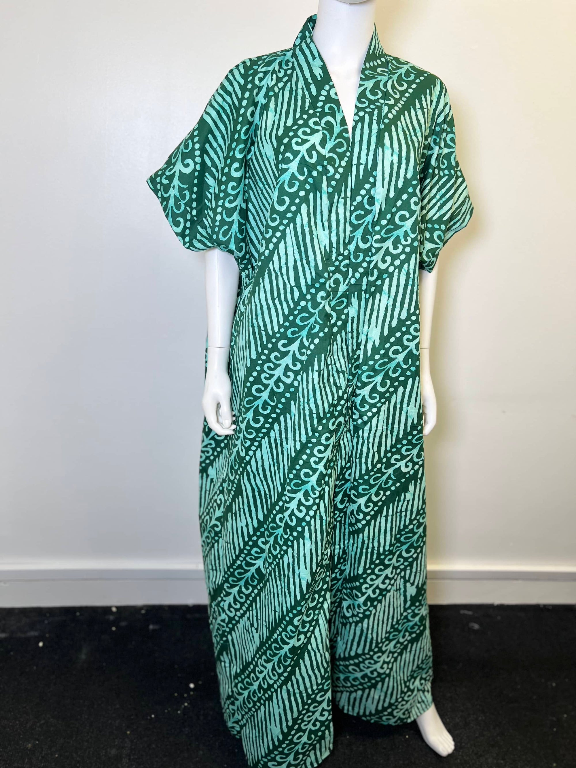 Ade Dress Blue African Print Ankara  Dress Green
