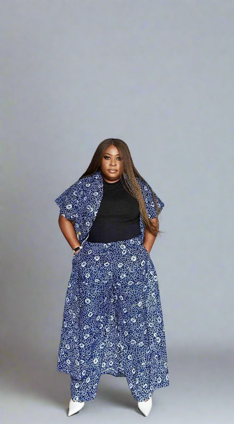 African Print Kimono with Matching Trousers Kimora Kaffi