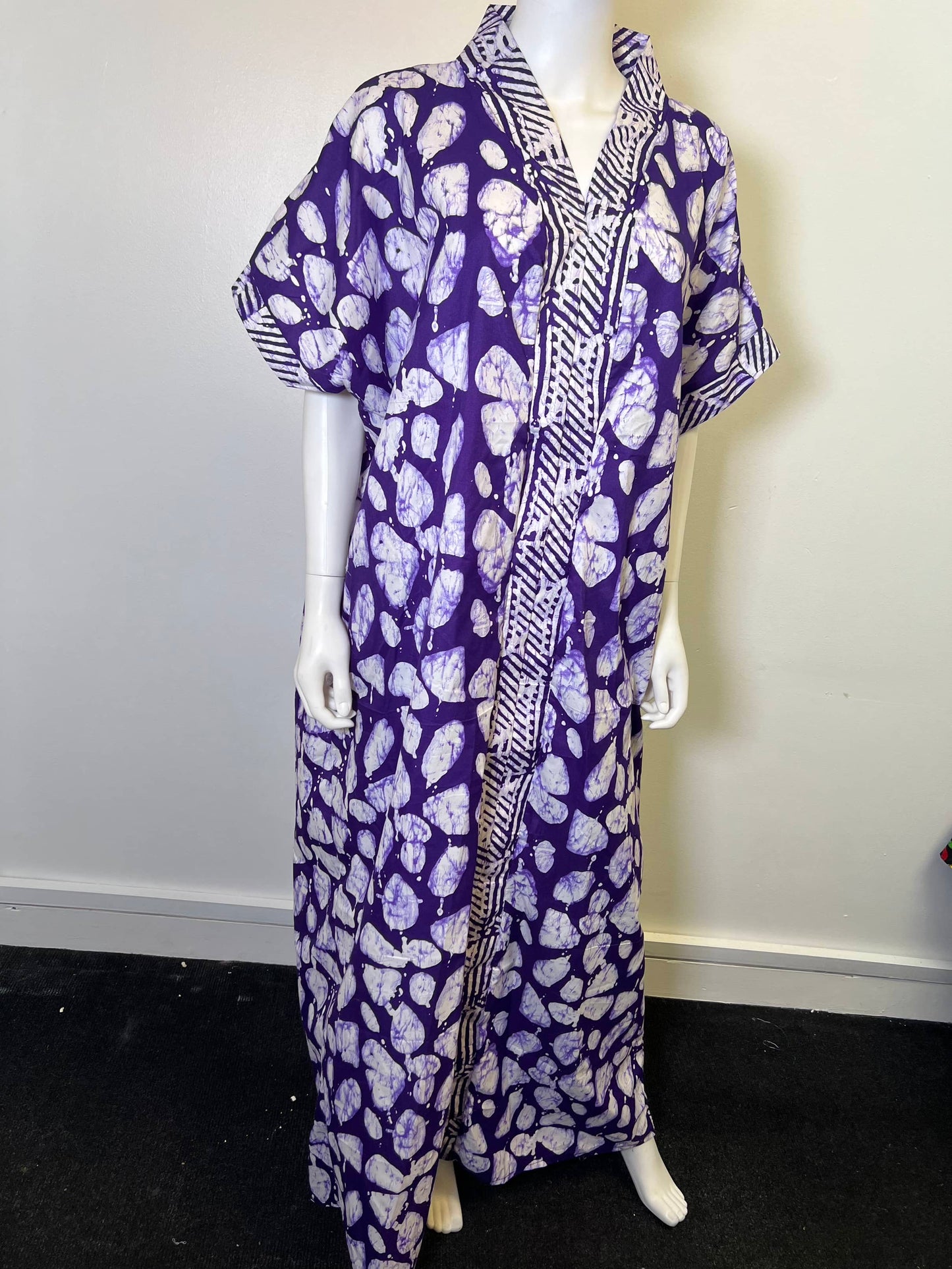 Ade Dress Blue African Print Ankara  Dress Purple