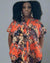 Ade Dress African Print Ankara  Dress orange tone