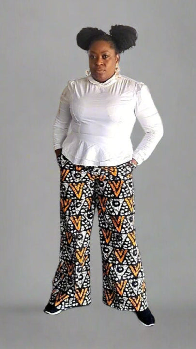 Mindy Zip and Elastic Palazzo Pant