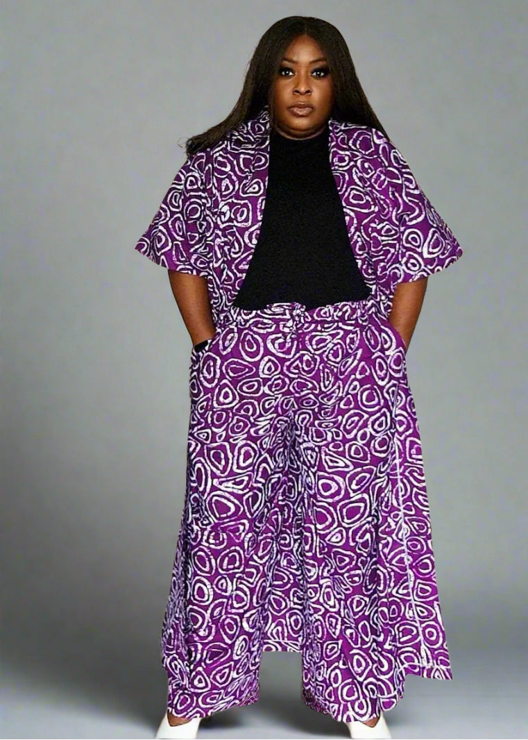 African Print Kimono with Matching Trousers Kimora Kalli