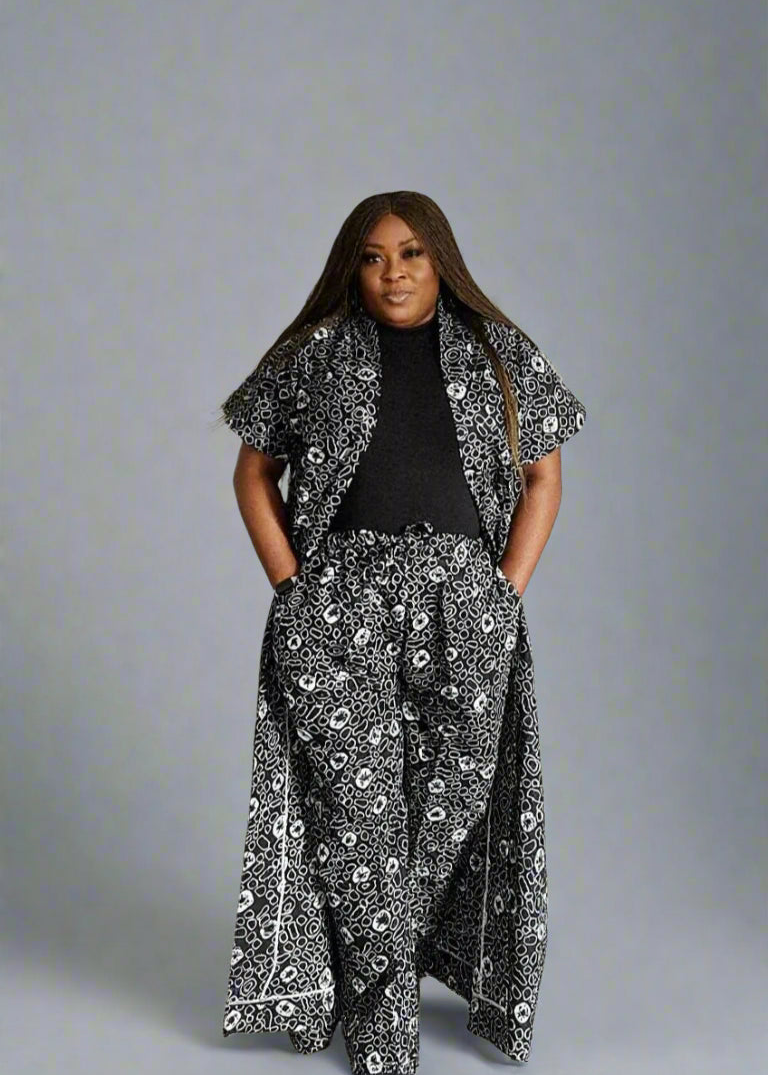 African Print Kimono with Matching Trousers Kimora Kaffi
