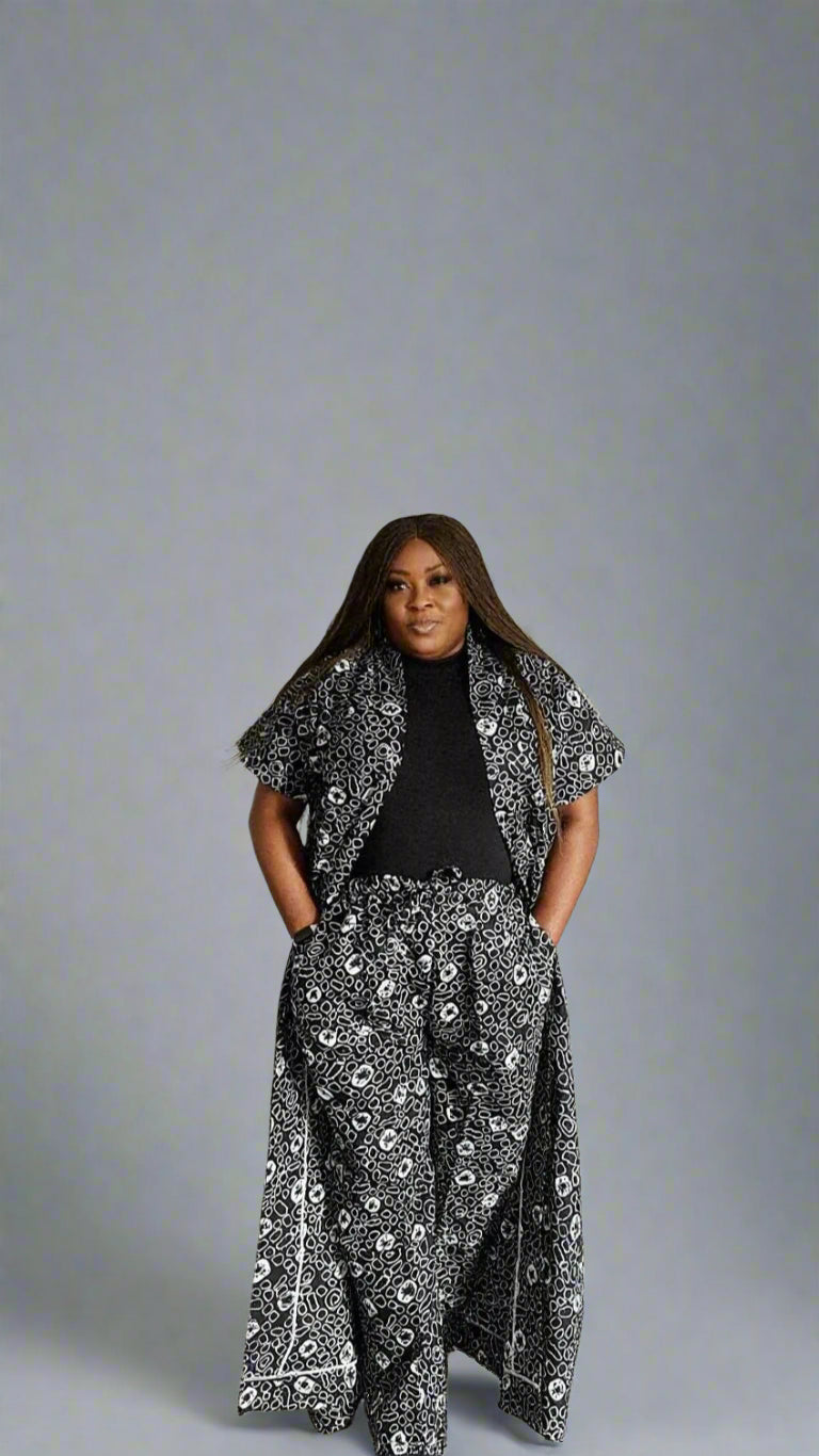 African Print Kimono with Matching Trousers Kimora Kaffi