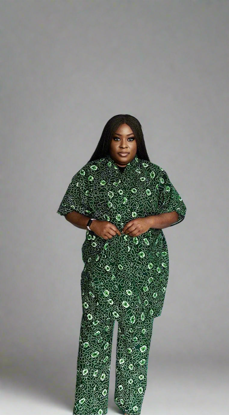 African Print Kimono with Matching Trousers Kimora Kaffi