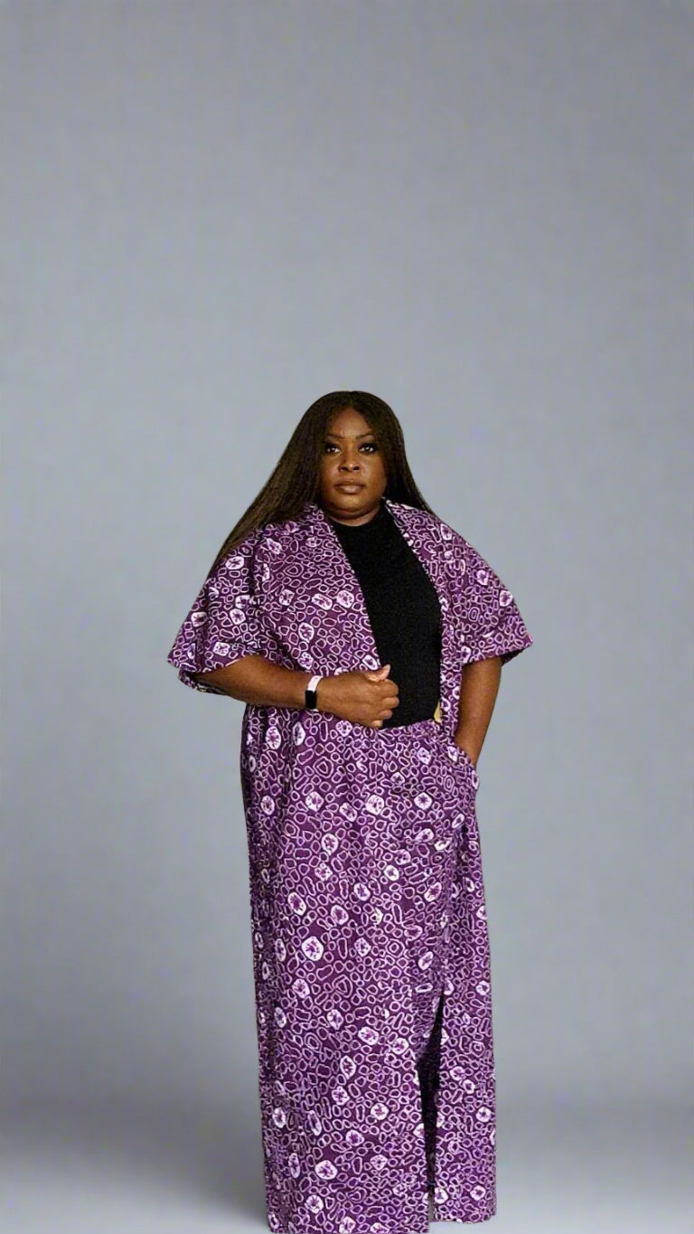 African Print Kimono with Matching Trousers Kimora Kaffi