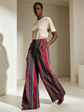 LTS Red Ankara Wide-Leg Trousers | Plus Size African Print Trousers