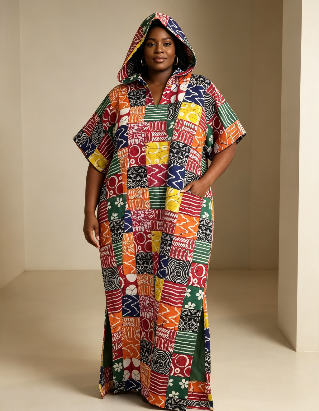 Hooded Ankara Dress