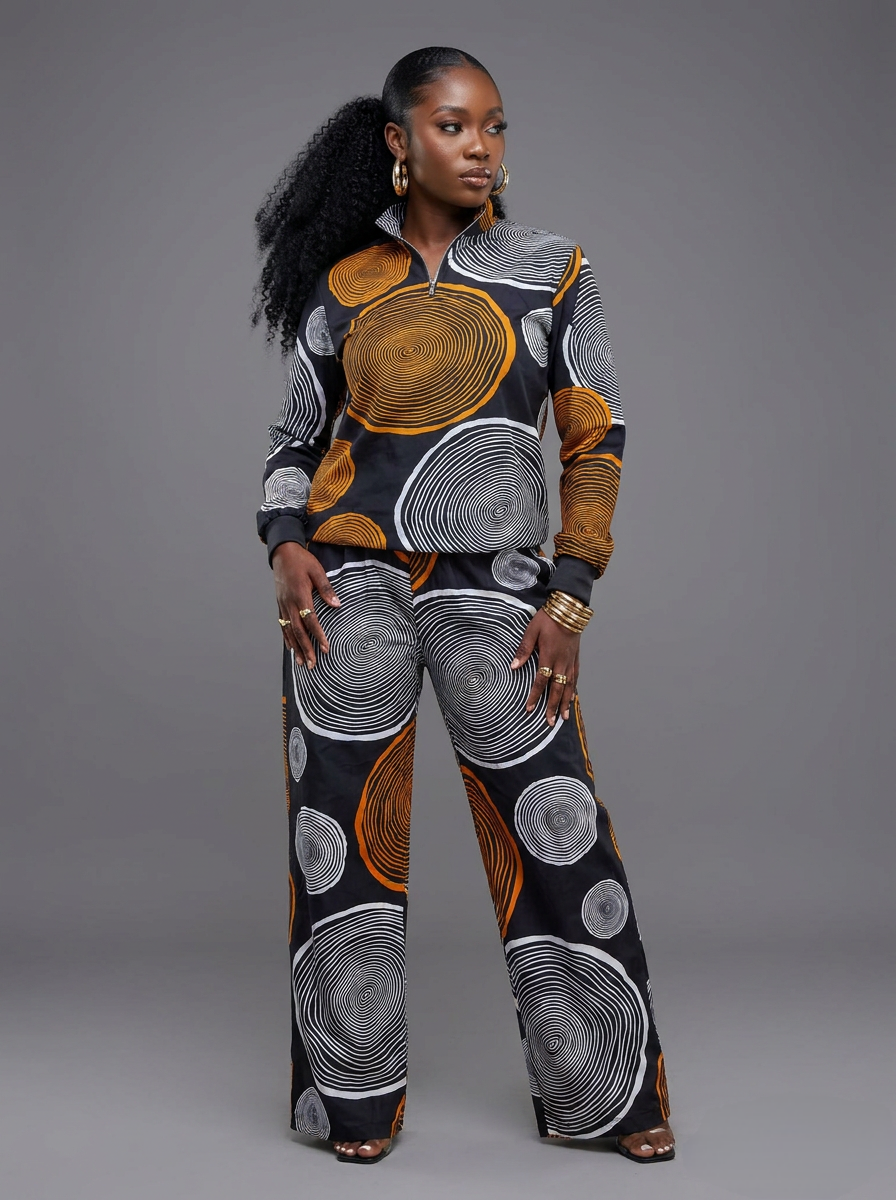 Unisex Ankara Crepe Two-Piece Set