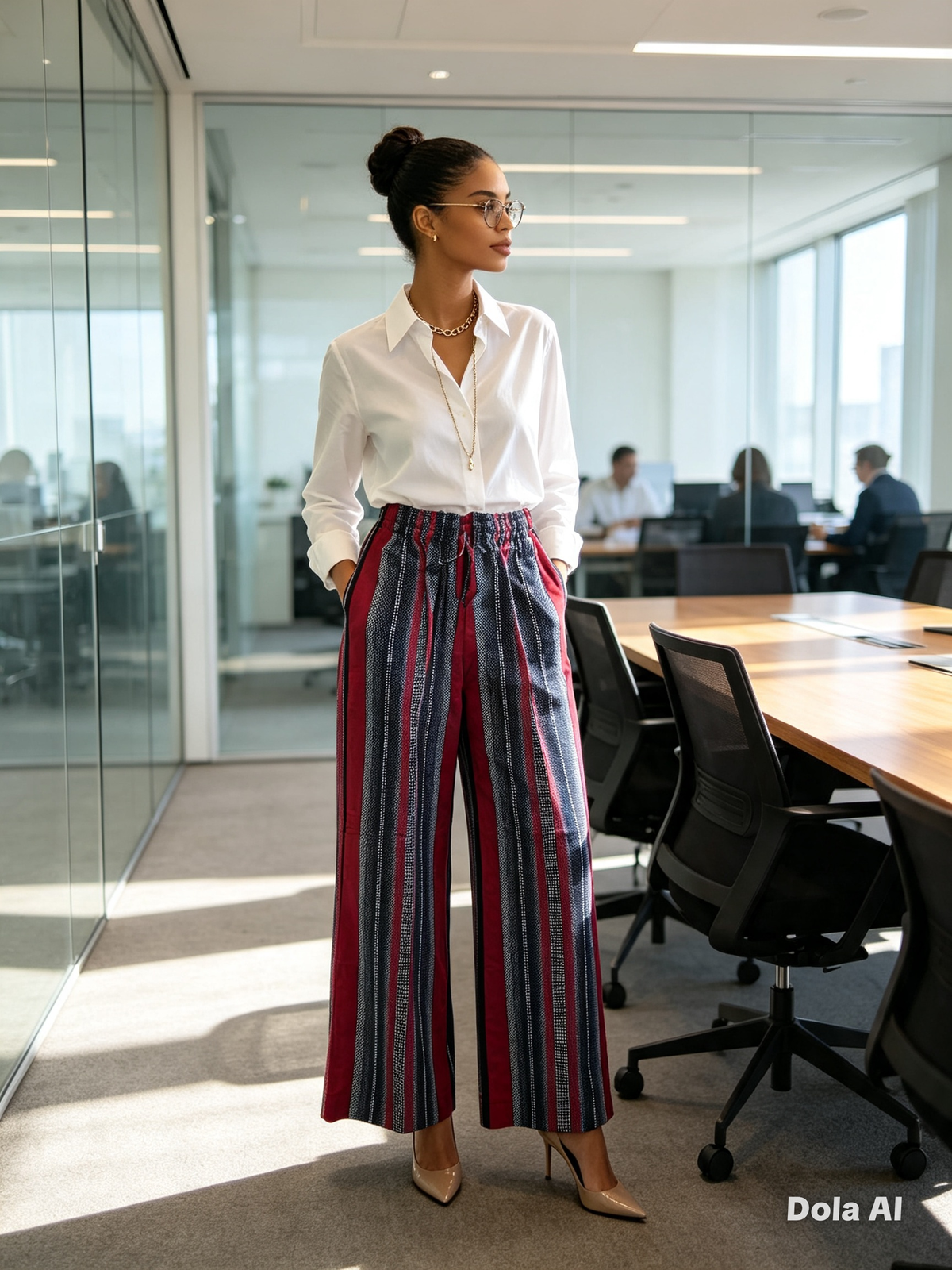 LTS Red Ankara Wide-Leg Trousers | Plus Size African Print Trousers