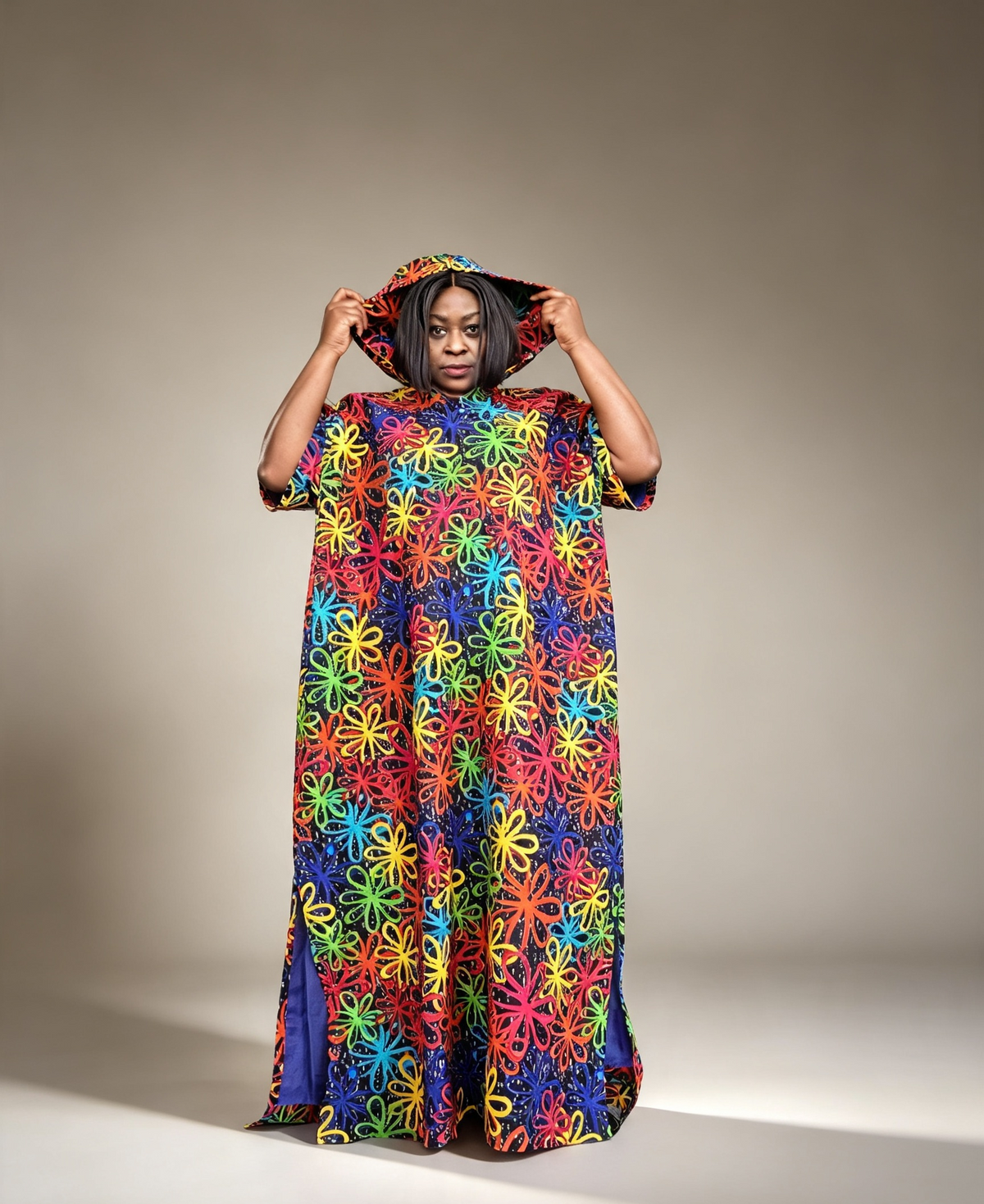 The Statement Hooded Ankara Maxi Dress