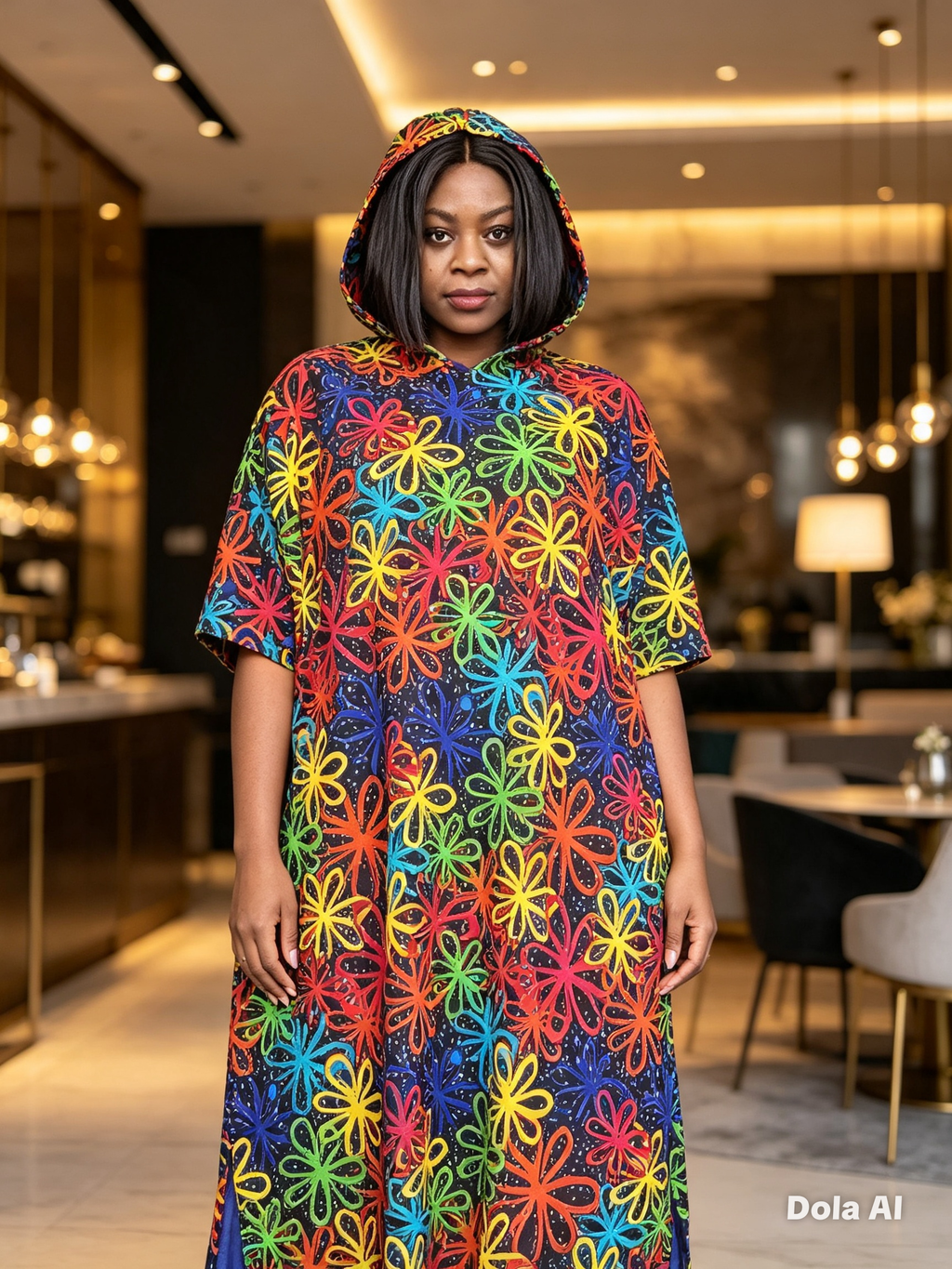 The Statement Hooded Ankara Maxi Dress