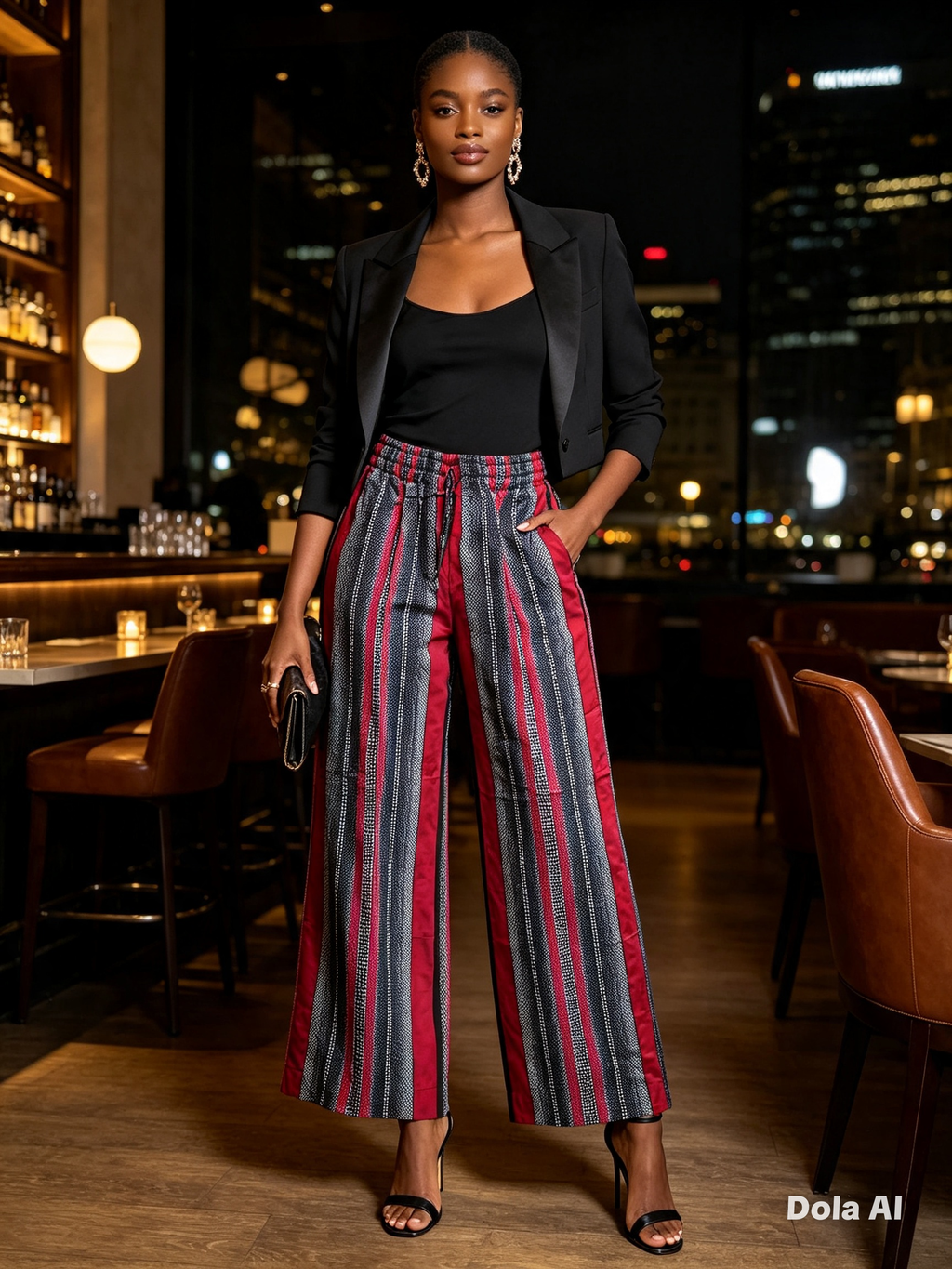 LTS Red Ankara Wide-Leg Trousers | Plus Size African Print Trousers