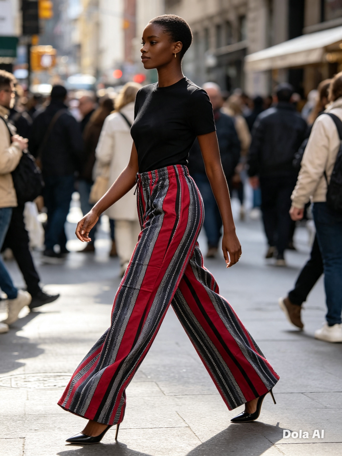 LTS Red Ankara Wide-Leg Trousers | Plus Size African Print Trousers