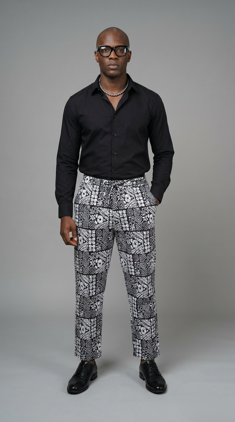 Black & White Ankara Unisex Pant