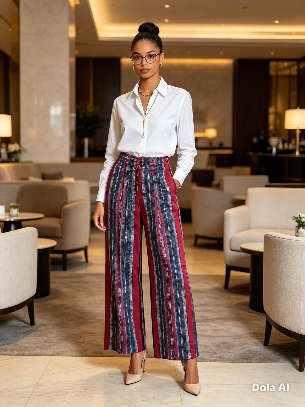 LTS Red Ankara Wide-Leg Trousers | Plus Size African Print Trousers