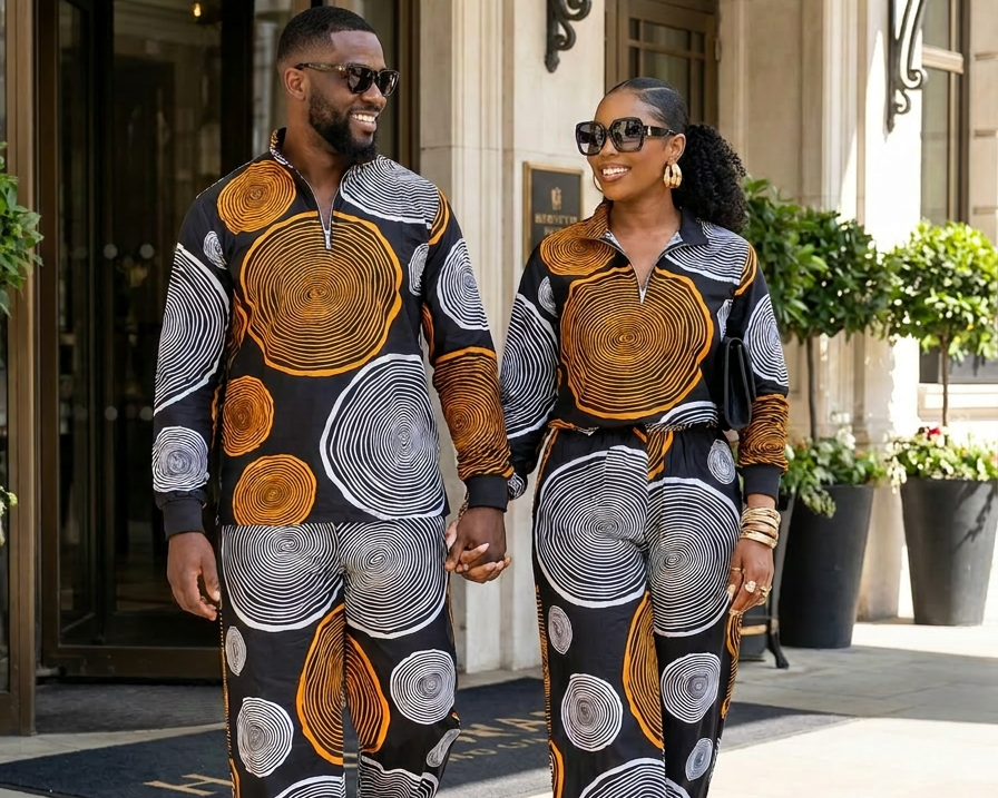 Unisex Ankara Crepe Two-Piece Set