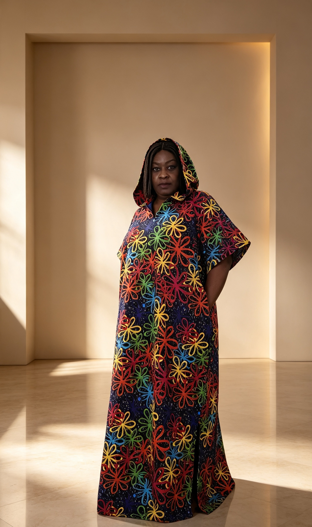 The Statement Hooded Ankara Maxi Dress