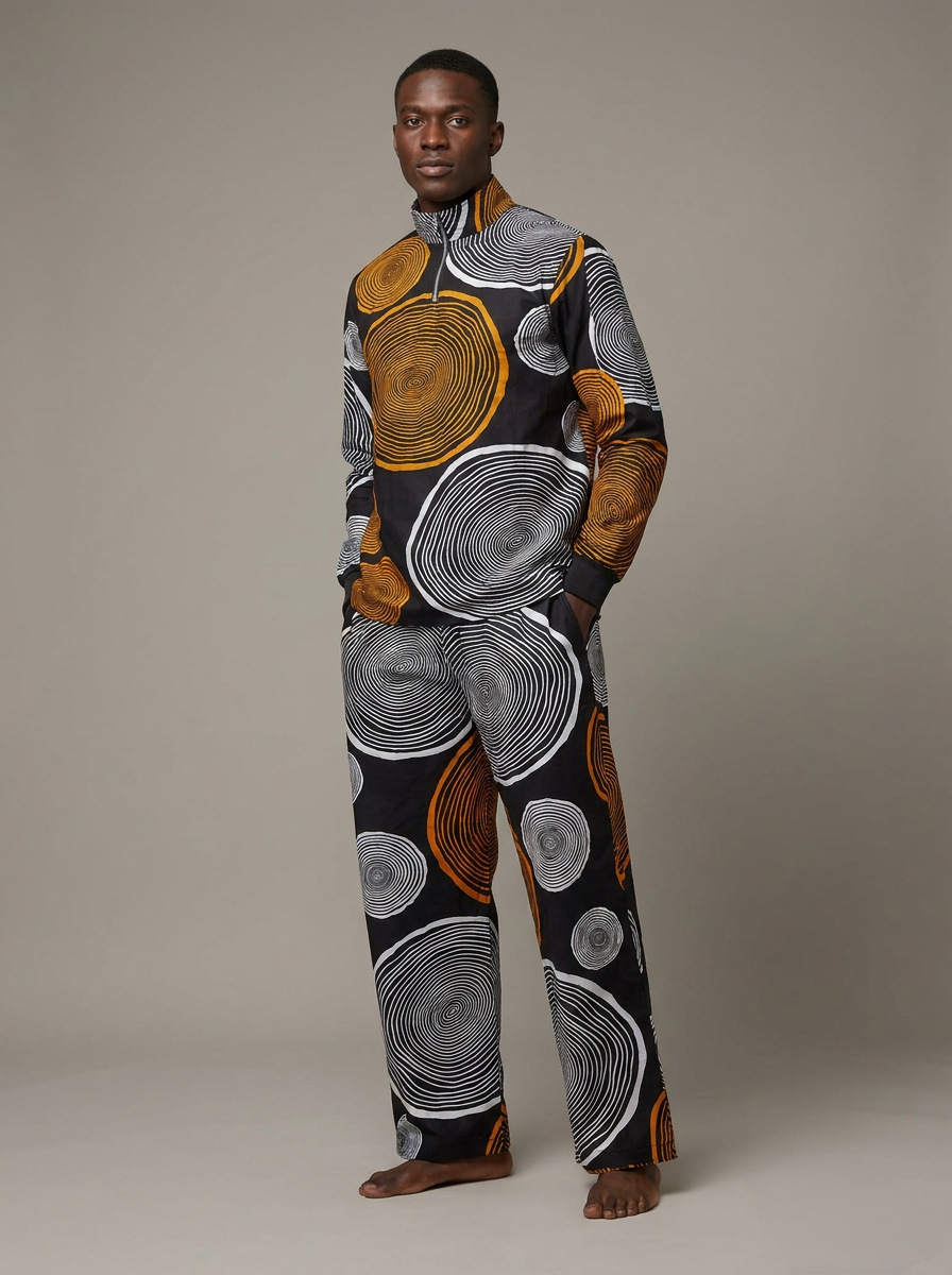 Unisex Ankara Crepe Two-Piece Set