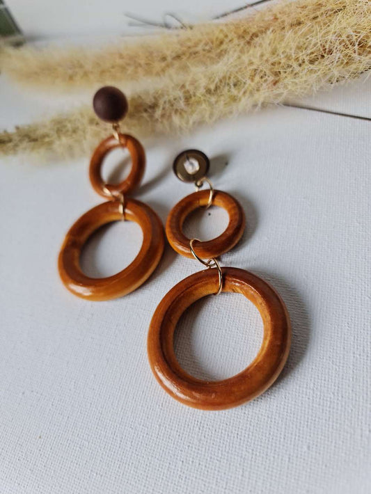 Wood Rings Earrings