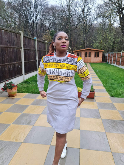 Oyo Dress-Afroleisurewear-ankara dress,long sleeve dress,shift dress